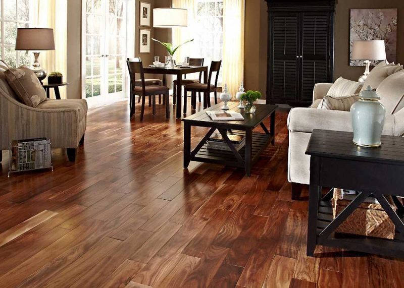 Sàn gỗ màu tối là sự lựa chọn hoàn hảo cho không gian sang trọng, đẳng cấp