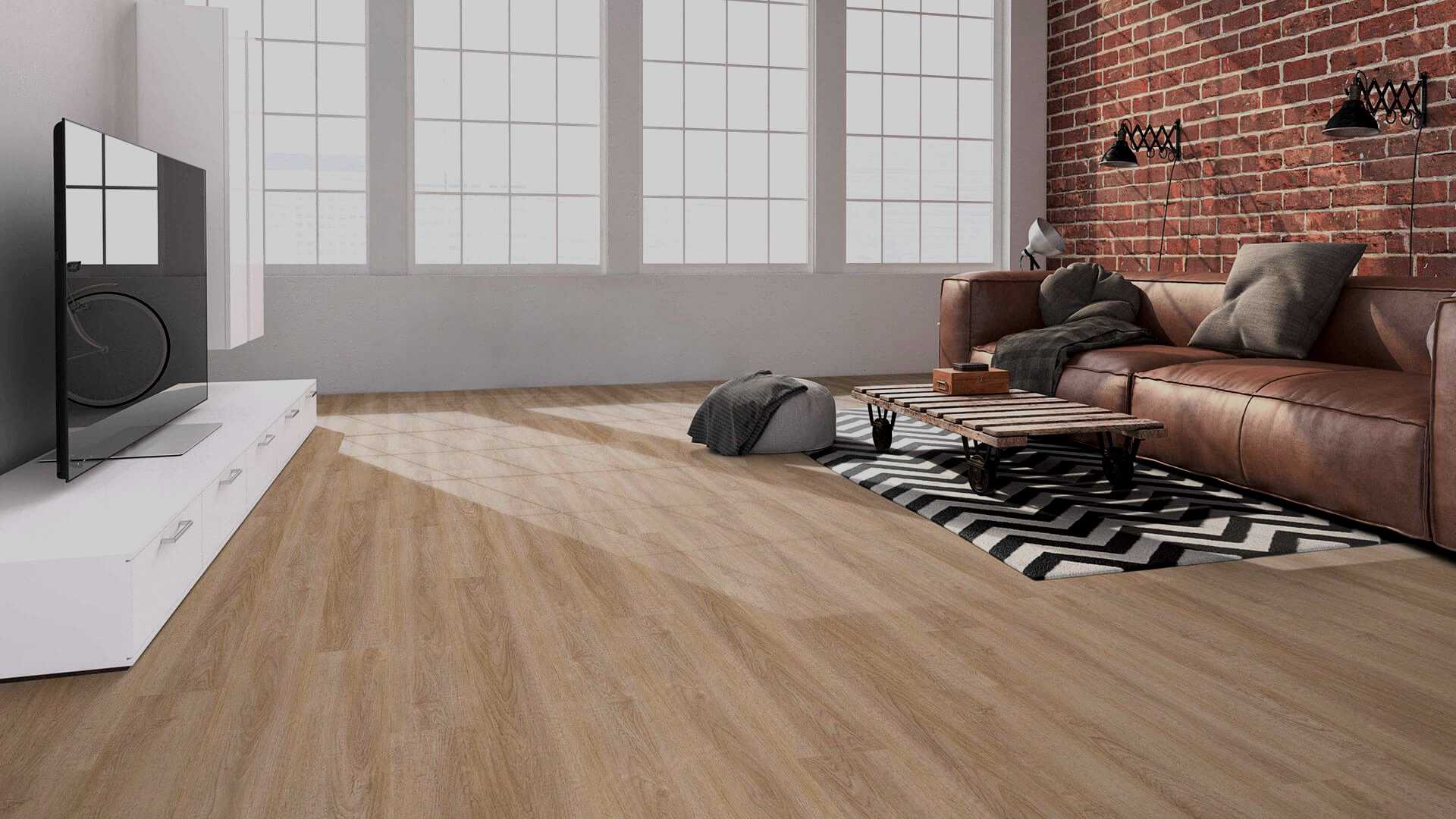 Sàn gỗ công nghiệp Charm Wood được sử dụng rộng rãi trong khu vực phòng khách, phòng ăn