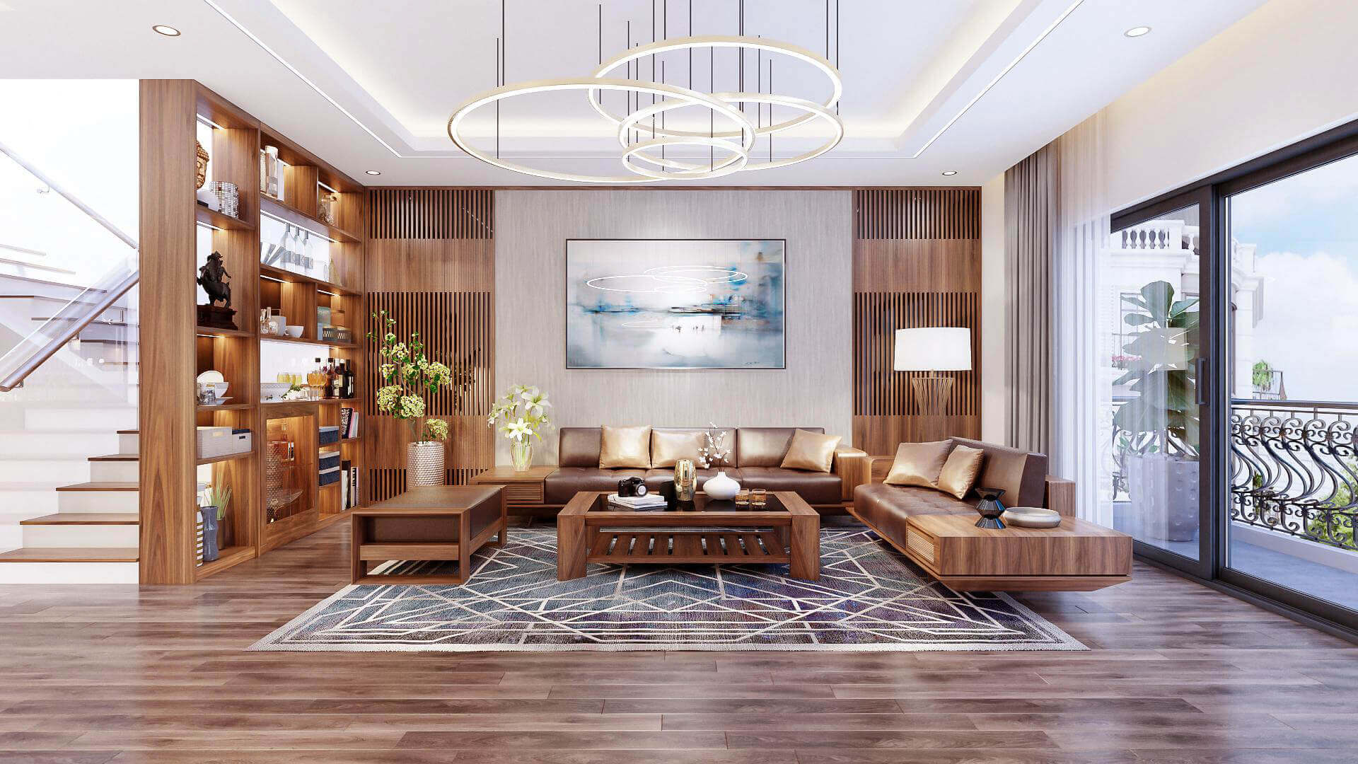 Các mẫu ốp gỗ phòng khách đẹp hiện đại và sang trọng – xu hướng mới nhất