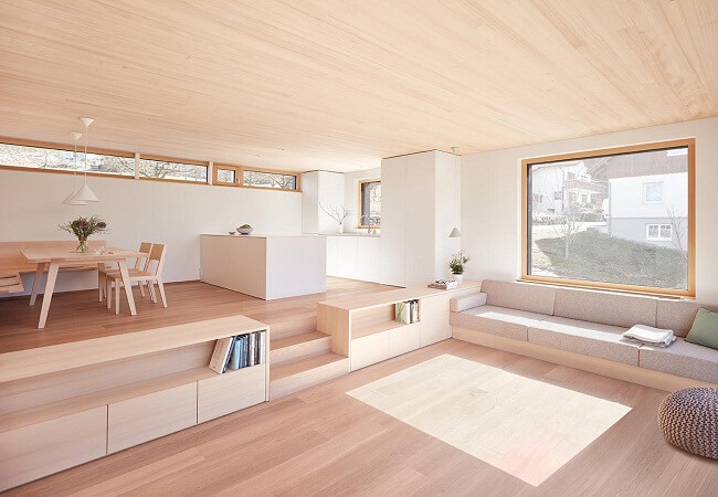 Nhà gỗ hiện đại đẹp với tông màu sáng