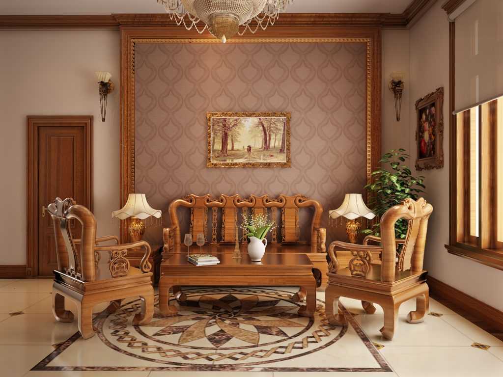 Xu hướng trang trí phòng khách bằng gỗ tự nhiên hiện nay