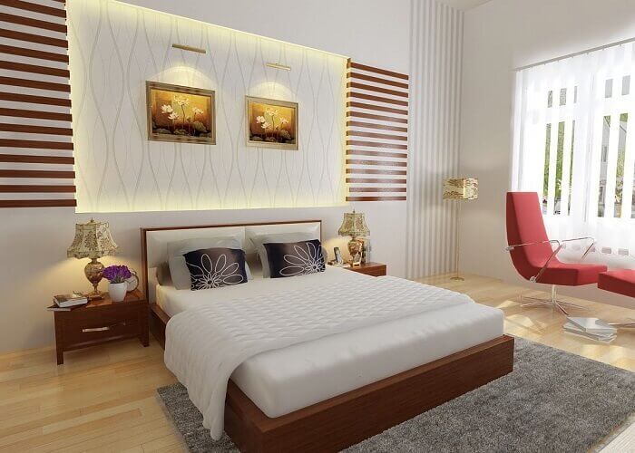 Cải tạo phòng ngủ với tấm ốp gỗ nhựa và tấm giả đá PVC mang đến không gian  sang trọng hiện đại  Shopee Việt Nam
