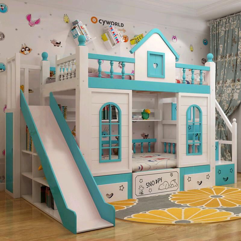 Mẫu thiết kế giường tầng mô hình ngôi nhà cho trẻ em mẫu 1