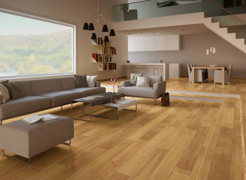 Sàn gỗ Châu Âu giúp không gian phòng khách trở nên sang trọng và đẳng cấp hơn