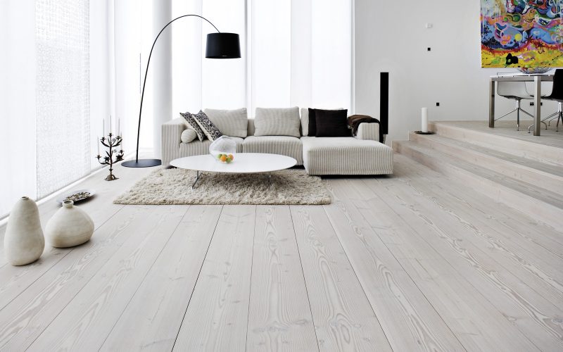 Sàn gỗ màu trắng