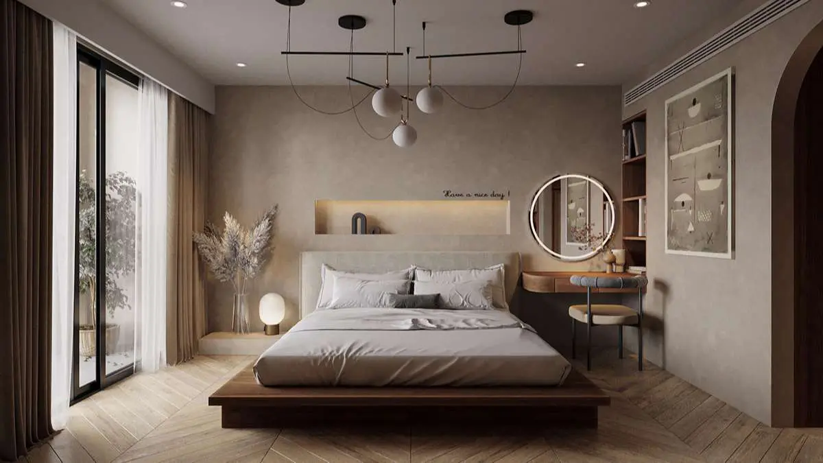 Mẫu 3: Phòng ngủ phong cách Wabi Sabi
