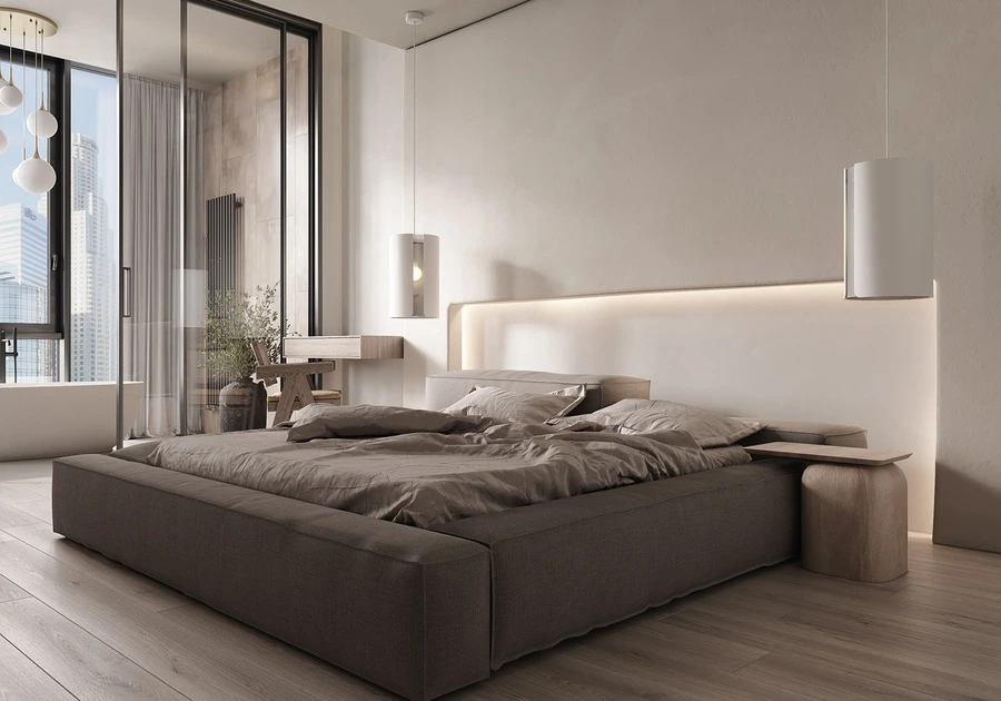 Phòng ngủ tối giản hiện đại phù hợp với đa số các loại nhà ở khác nhau